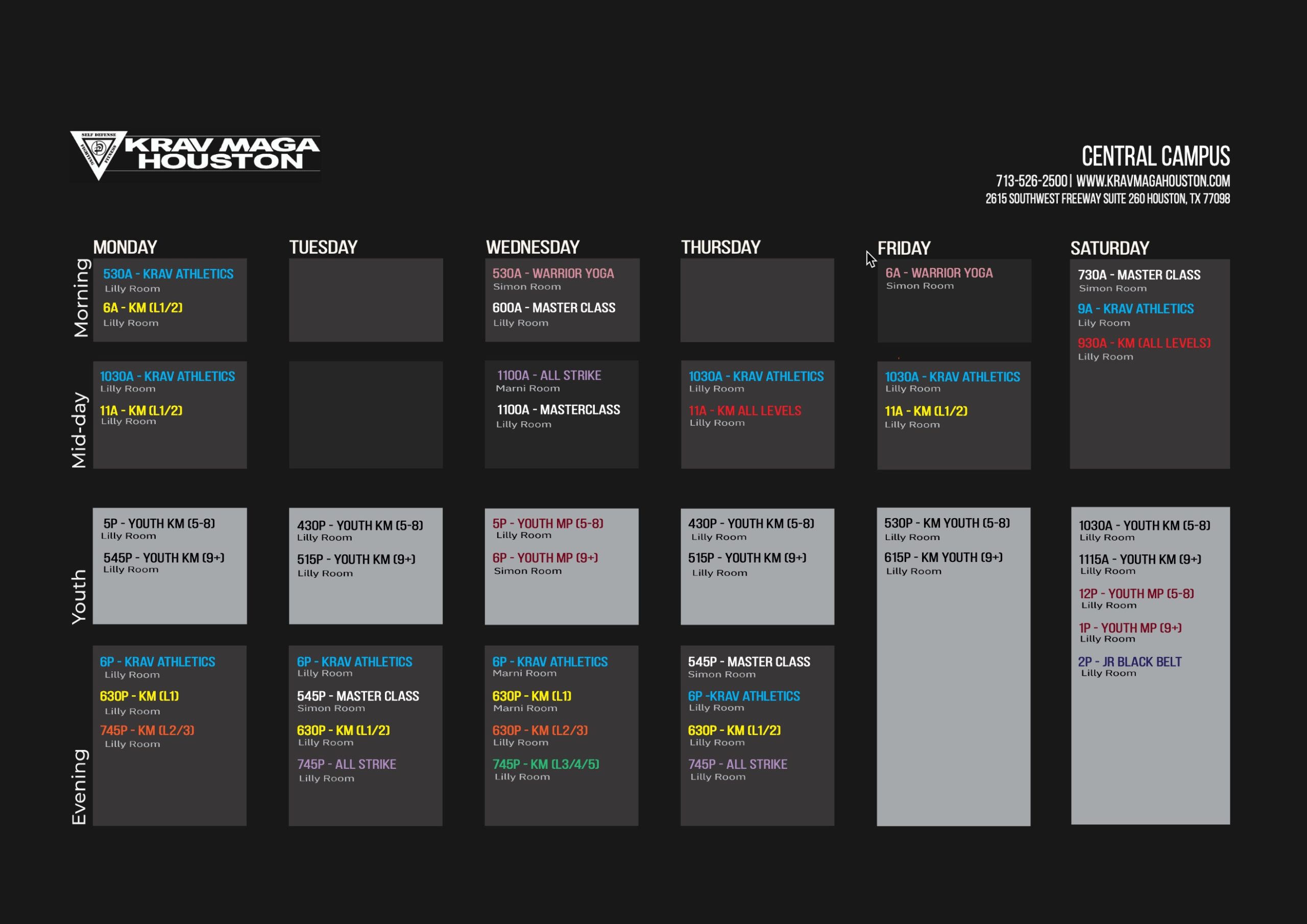 Central Campus Schedule